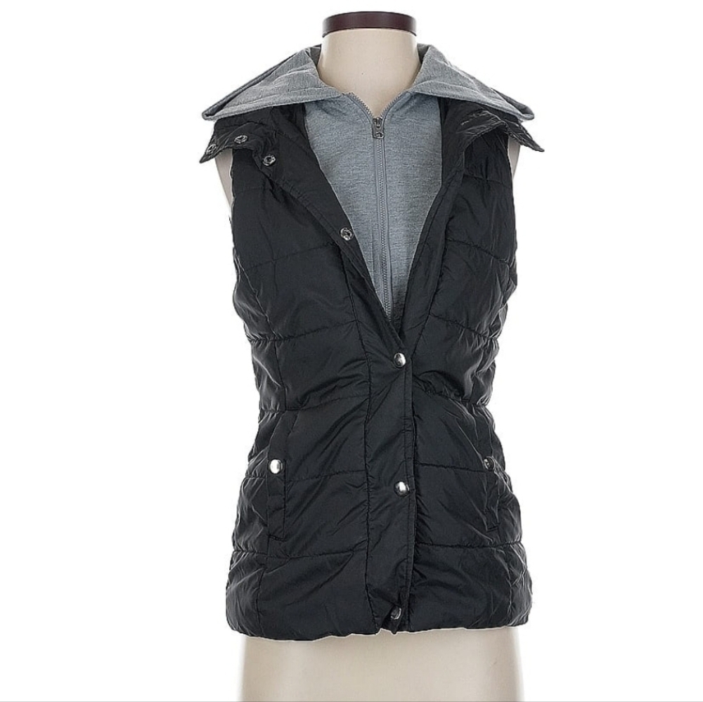 Arizona Jean Co. Black Full Zip Hodded Women's Vest Size M NWOT
